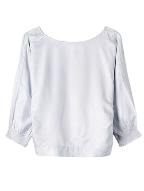 Aritzia Babaton Welsch Wrap Blouse Women XXS Blue Minimalist